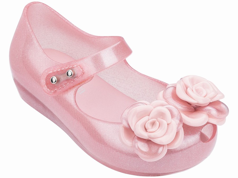 Bailarinas Mini Melissa Ultragirl Flower Glitter Bebe - Rosas - Argentina BOR-305641